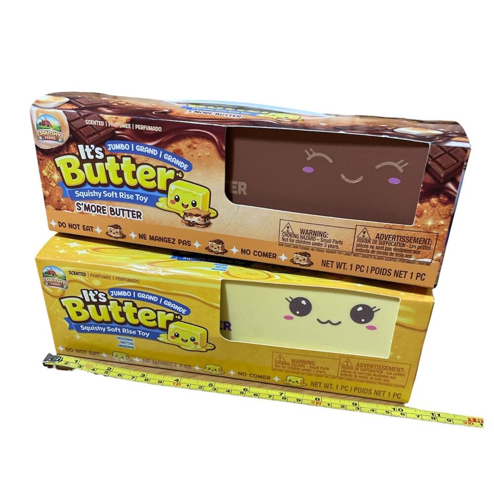 Squishy Farms Set of 2 It’s Butter Jumbo 14oz NIB Original & S’more Soft Squish